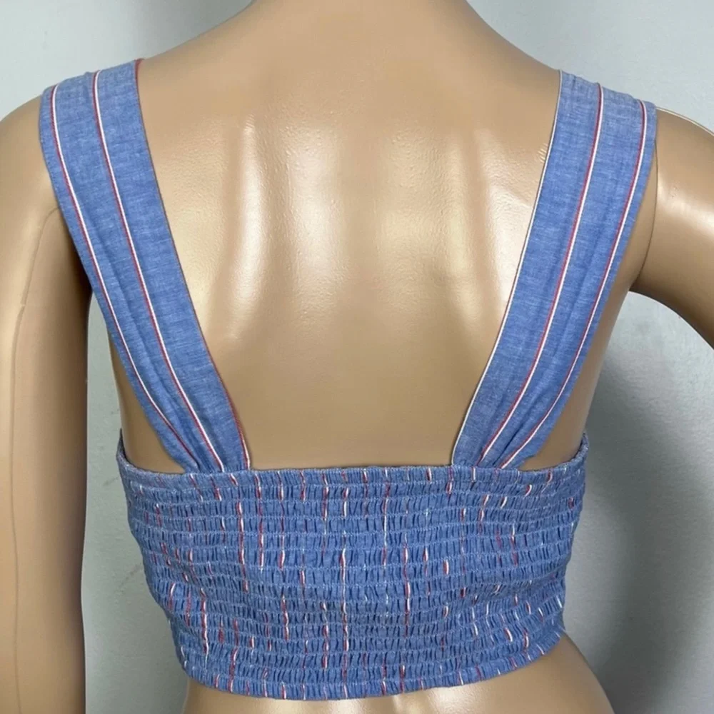NEW MAJORELLE REVOLVE BLUE STRIPED CROP TOP - Picture 7 of 8